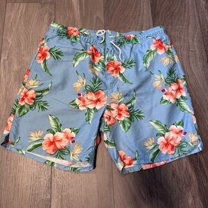 Old Navy Men’s Hibiscus Pattern Swim Trunks Large